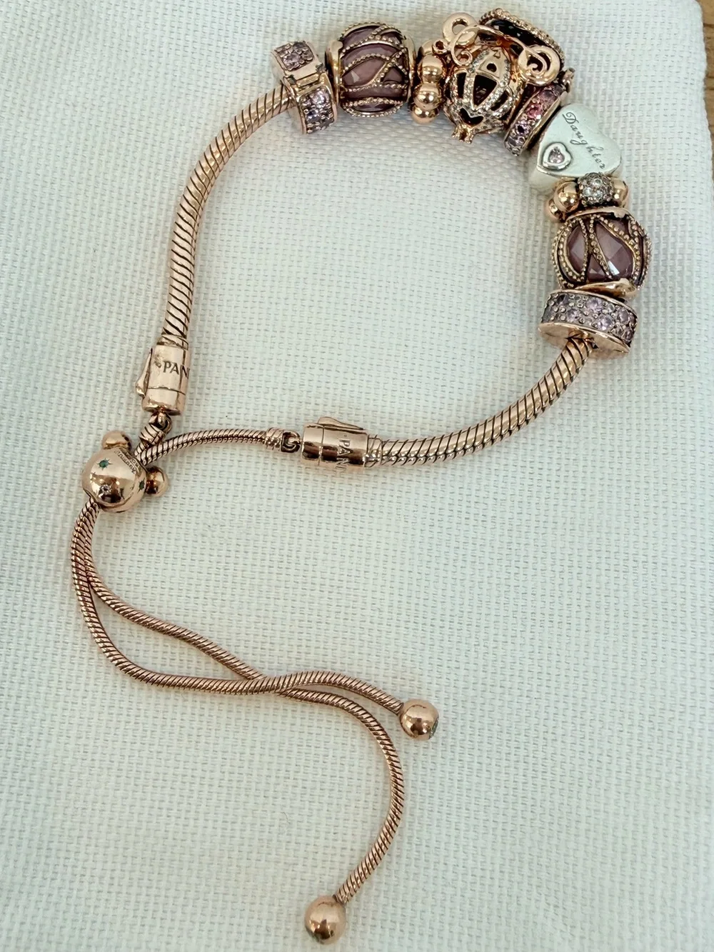 Pandora Disney Parks Rose Gold Charm Bracelet